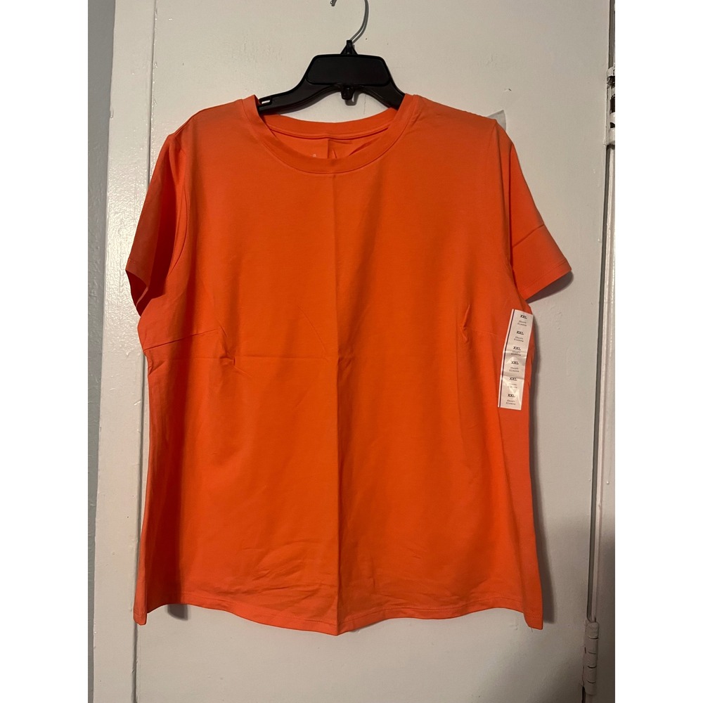 A New Day Womens XXL Coral Orange Short Sleeve Crewneck T-Shirt NWT